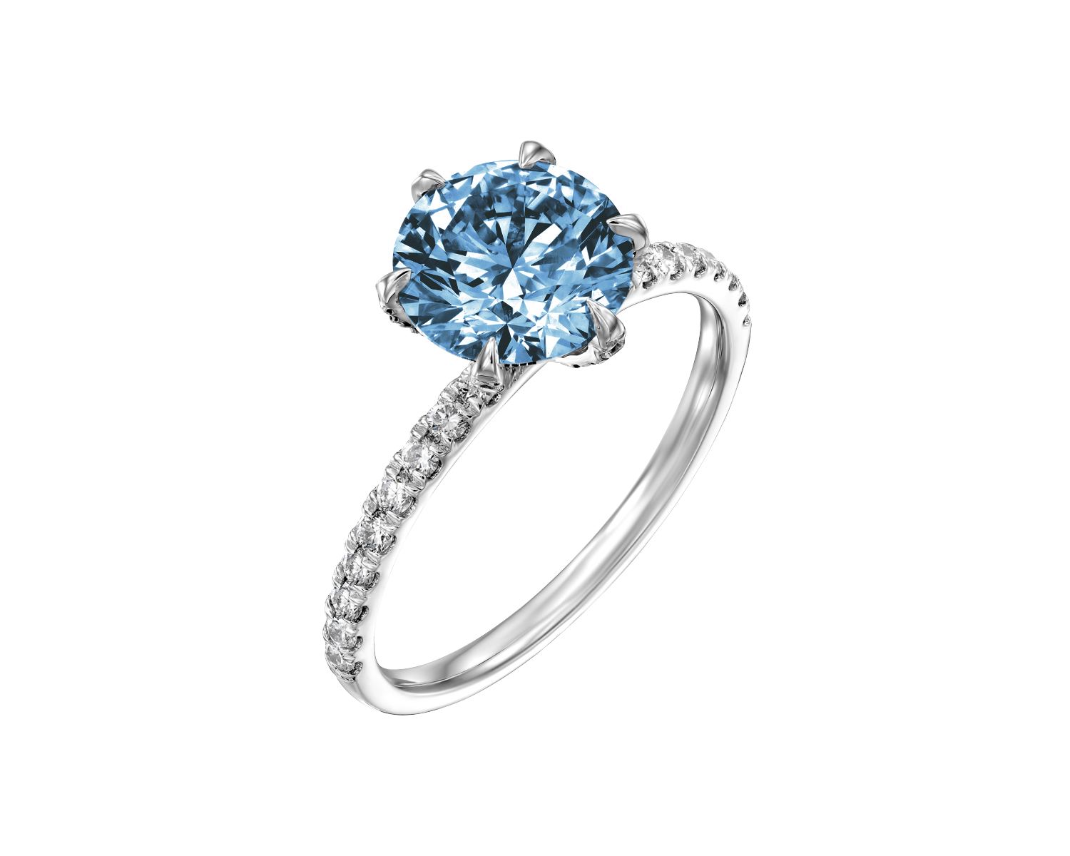 The Acacia - Blue Diamond Pave Engagement Ring