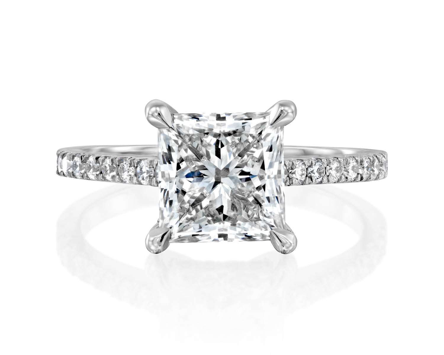 The Sylvan - Pavé Engagement Ring - Princess
