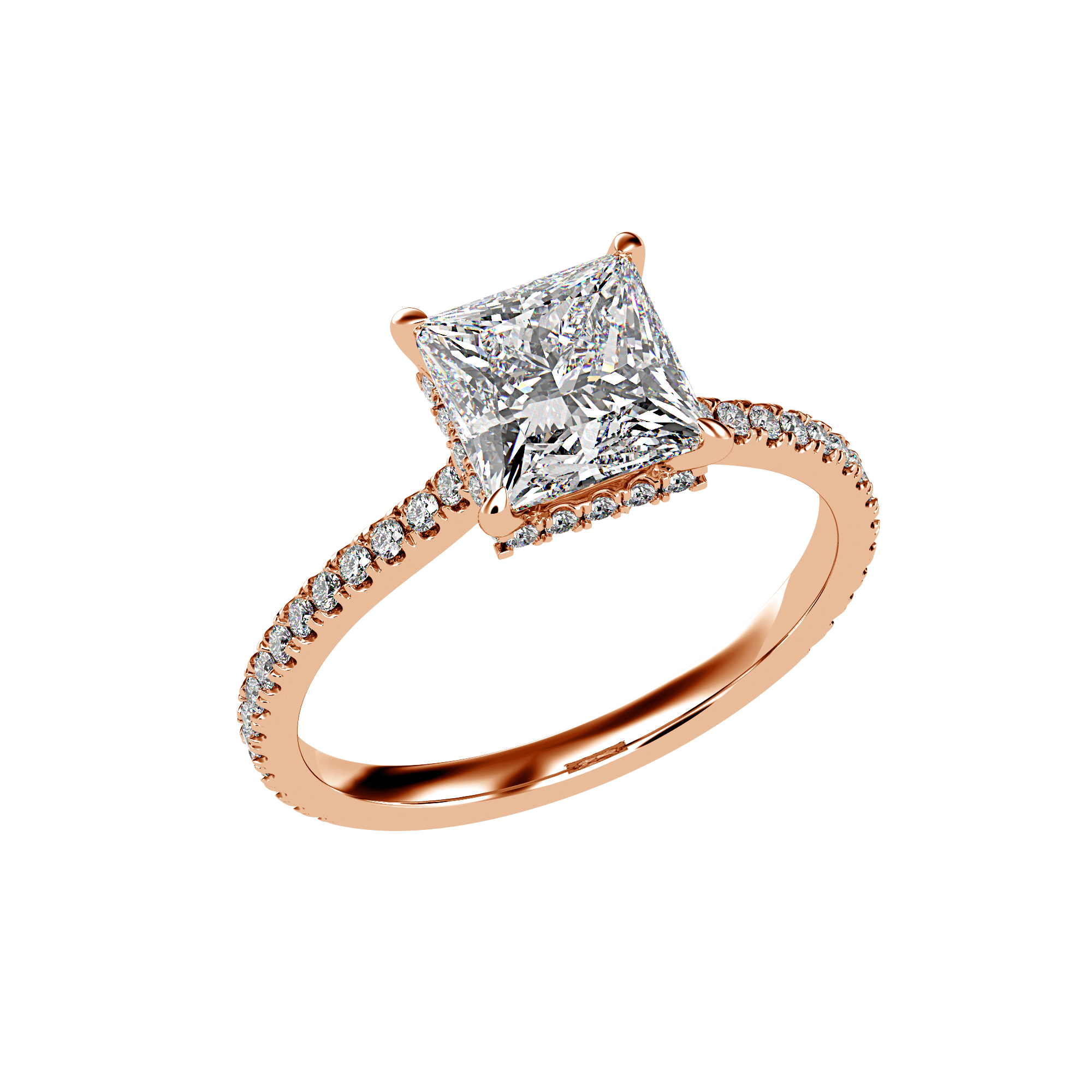 The Sylvan - Pavé Engagement Ring - Princess