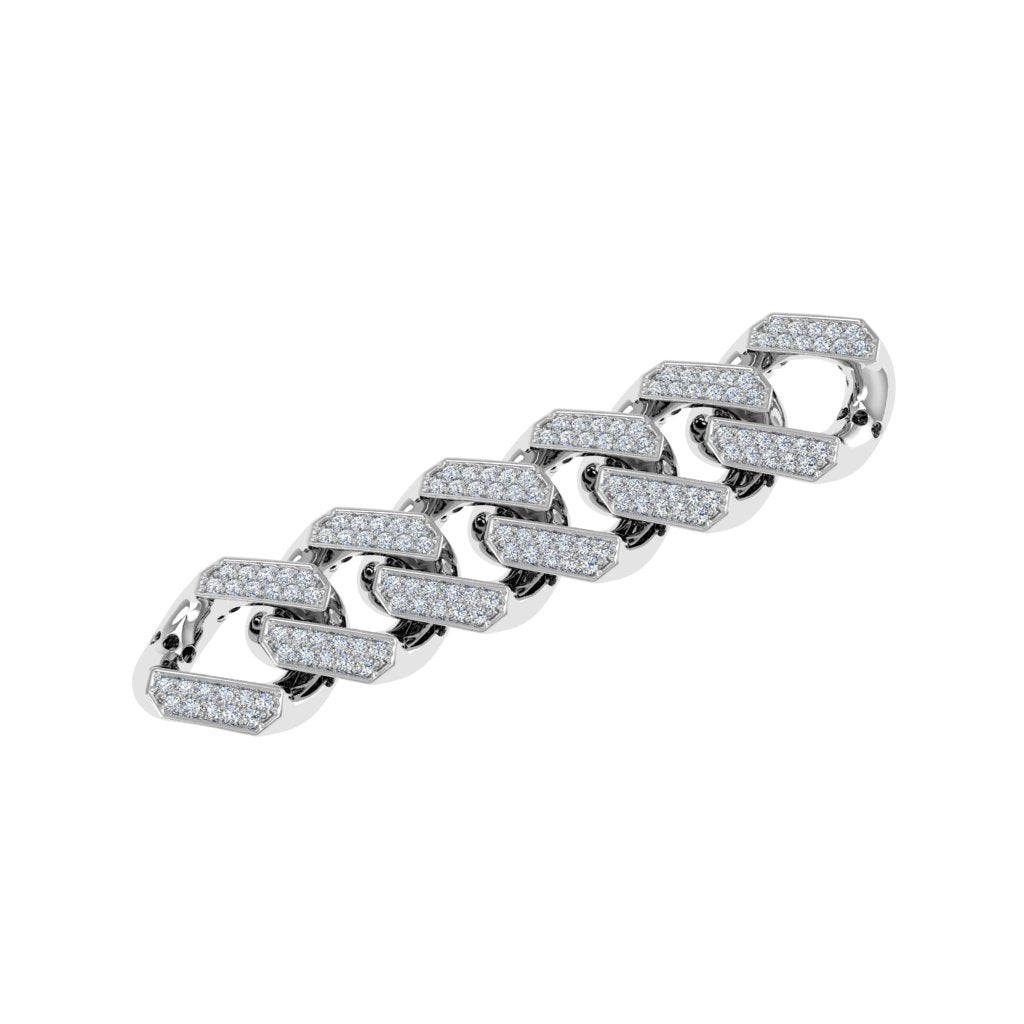8.47 Carat Curb Link Pave Chain Necklace