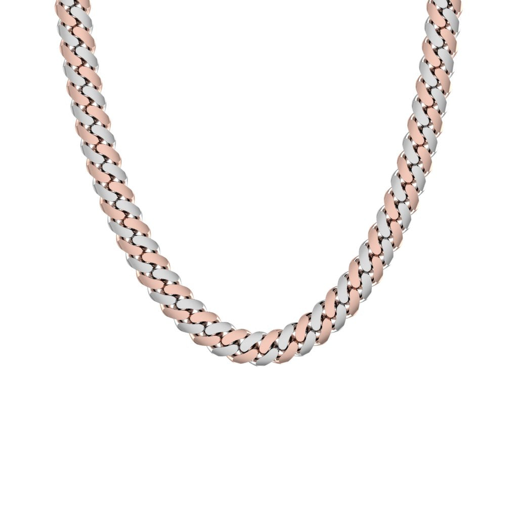 Two-Tone Classic Cuban Link Chain Necklace