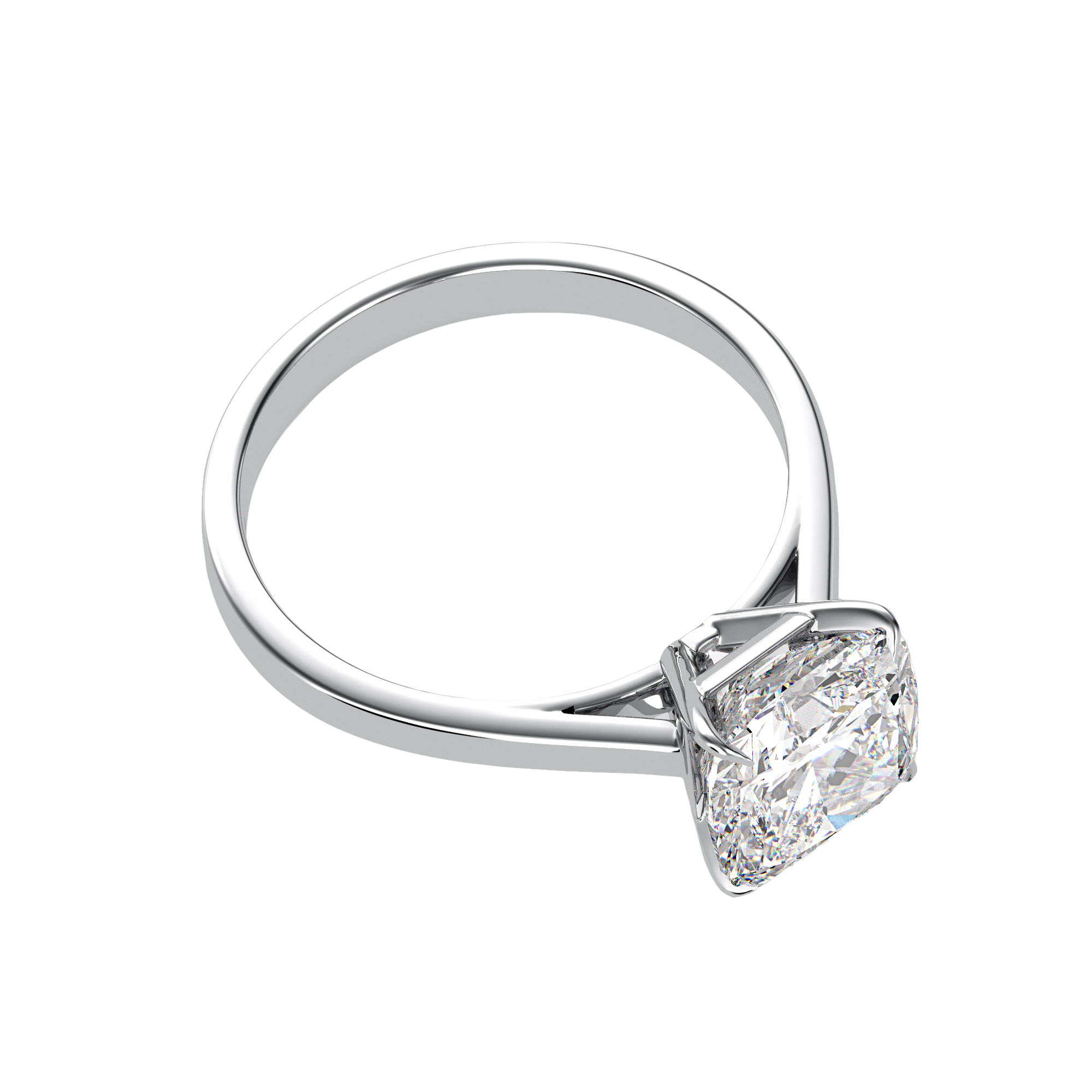 The Arcadia - Cathedral Solitaire Engagement Ring - Cushion