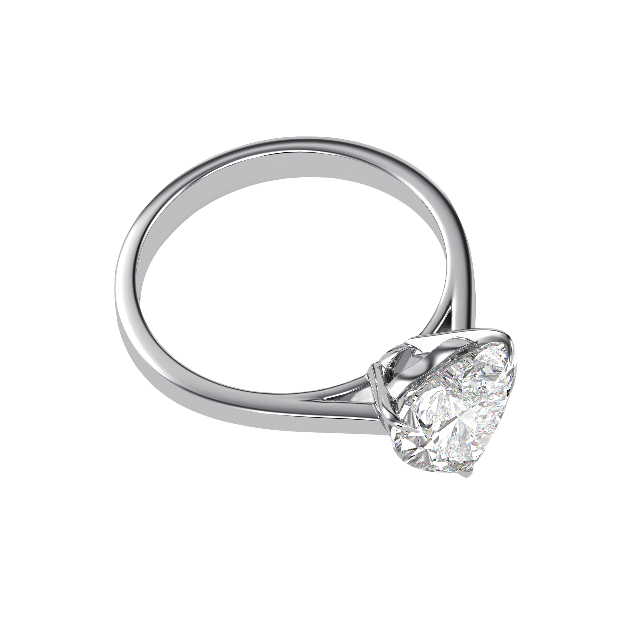 The Arcadia - Cathedral Solitaire Engagement Ring - Heart