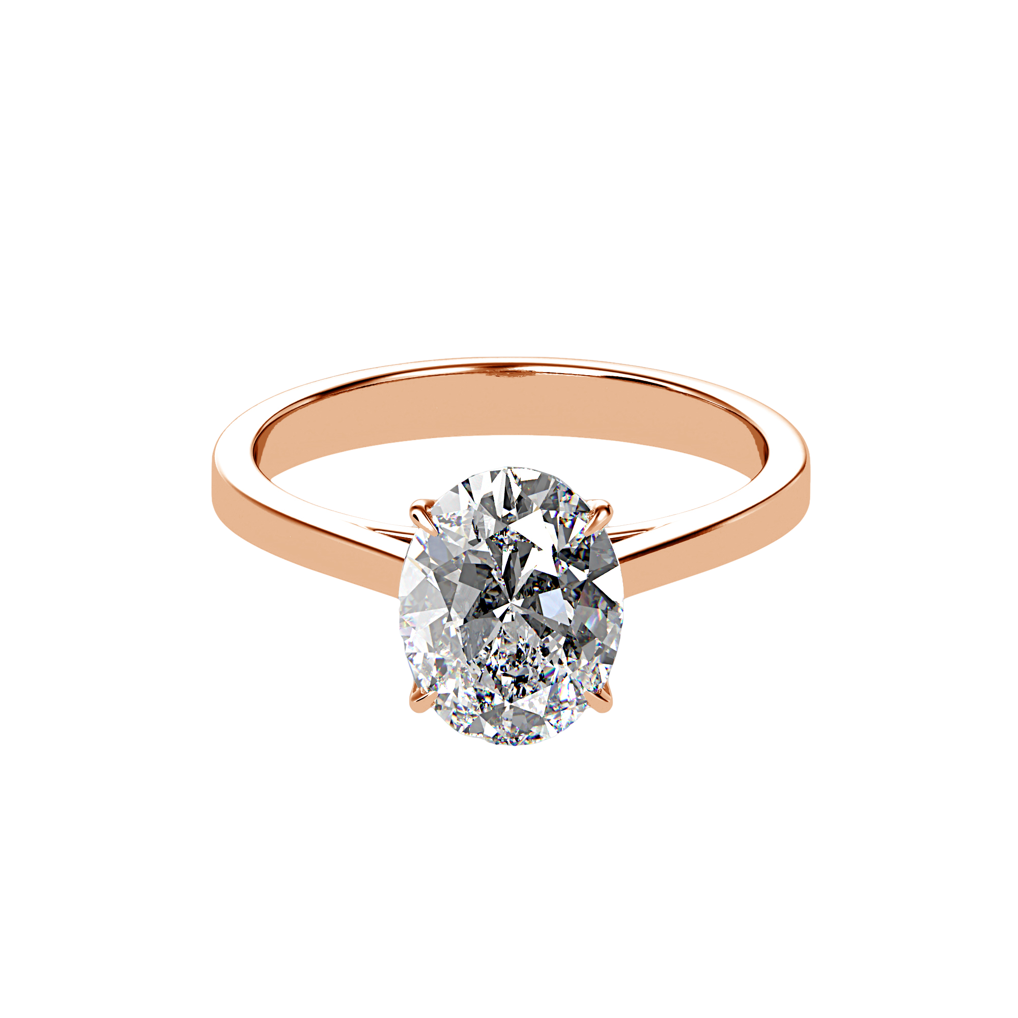 The Arcadia - Cathedral Solitaire Engagement Ring - Oval