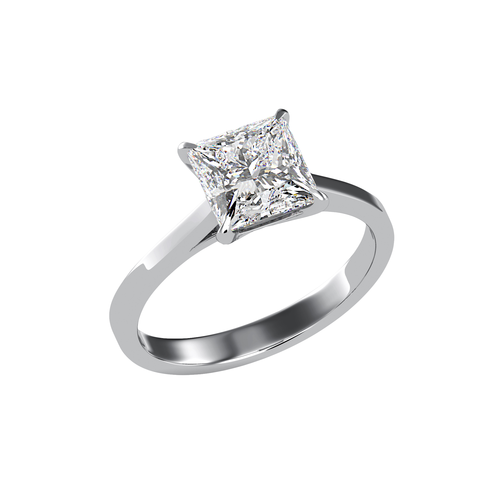 The Arcadia - Cathedral Solitaire Engagement Ring - Princess