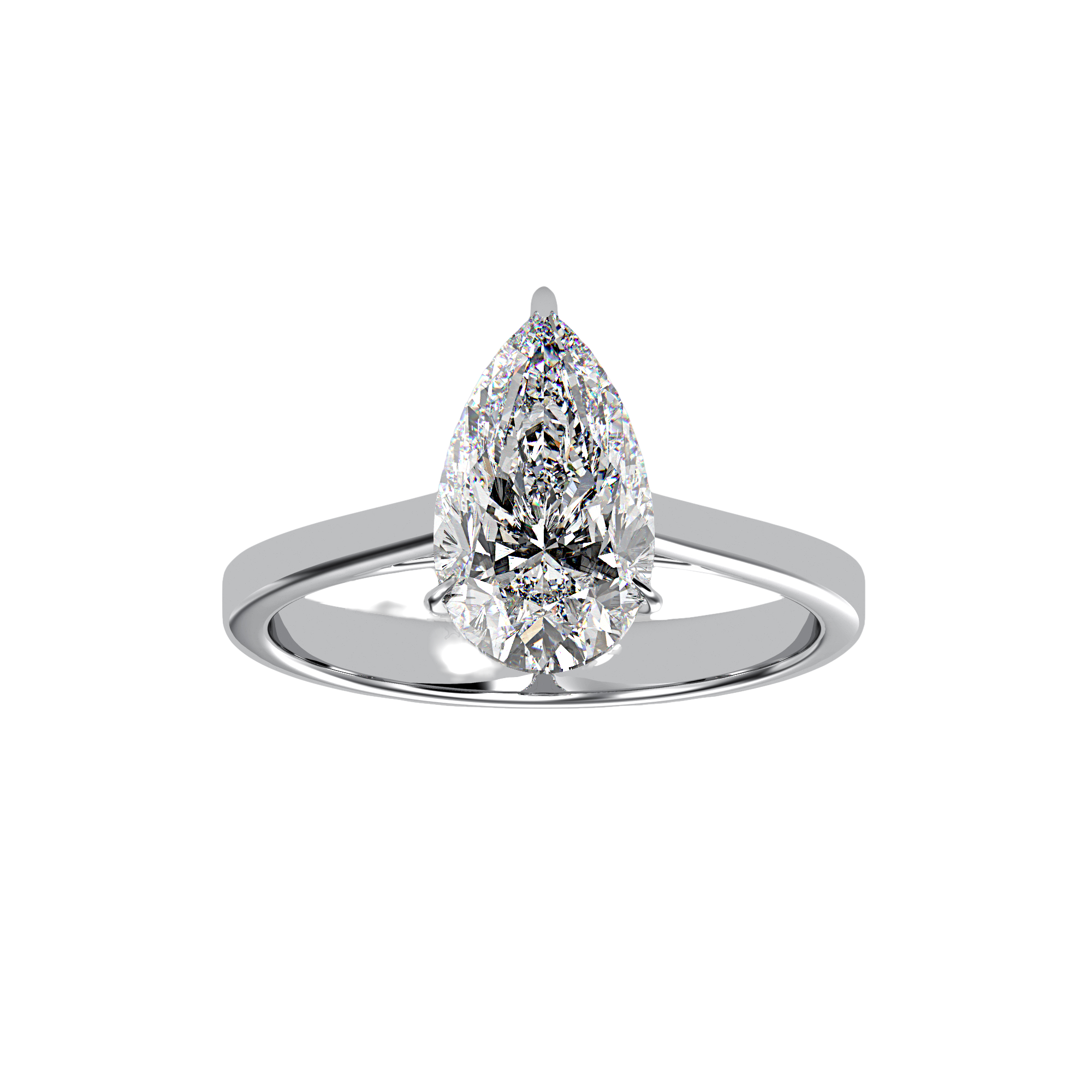 The Arcadia - Cathedral Solitaire Engagement Ring - Pear