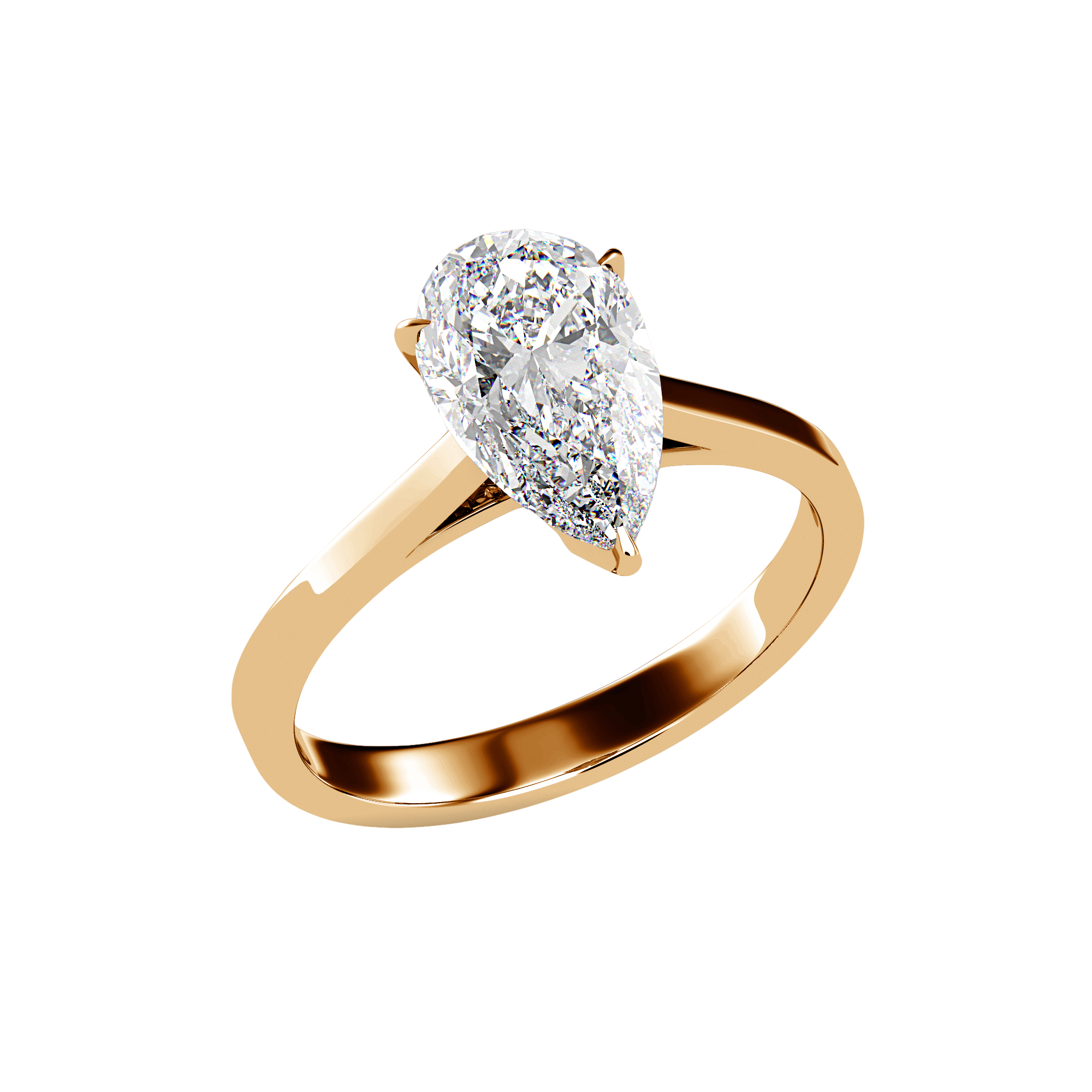 The Arcadia - Cathedral Solitaire Engagement Ring - Pear