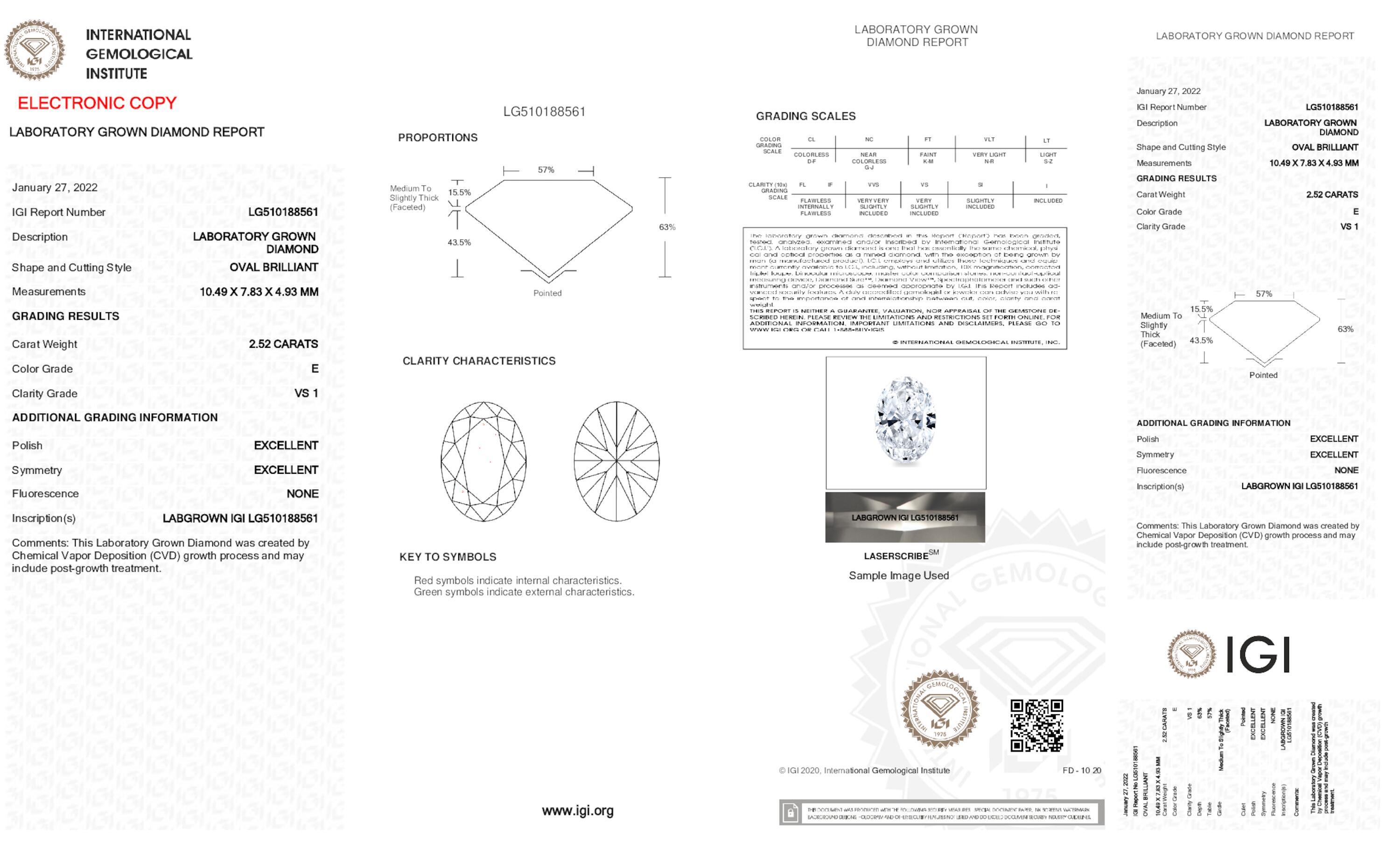 2.52 ct E VS1 Oval cut Diamond