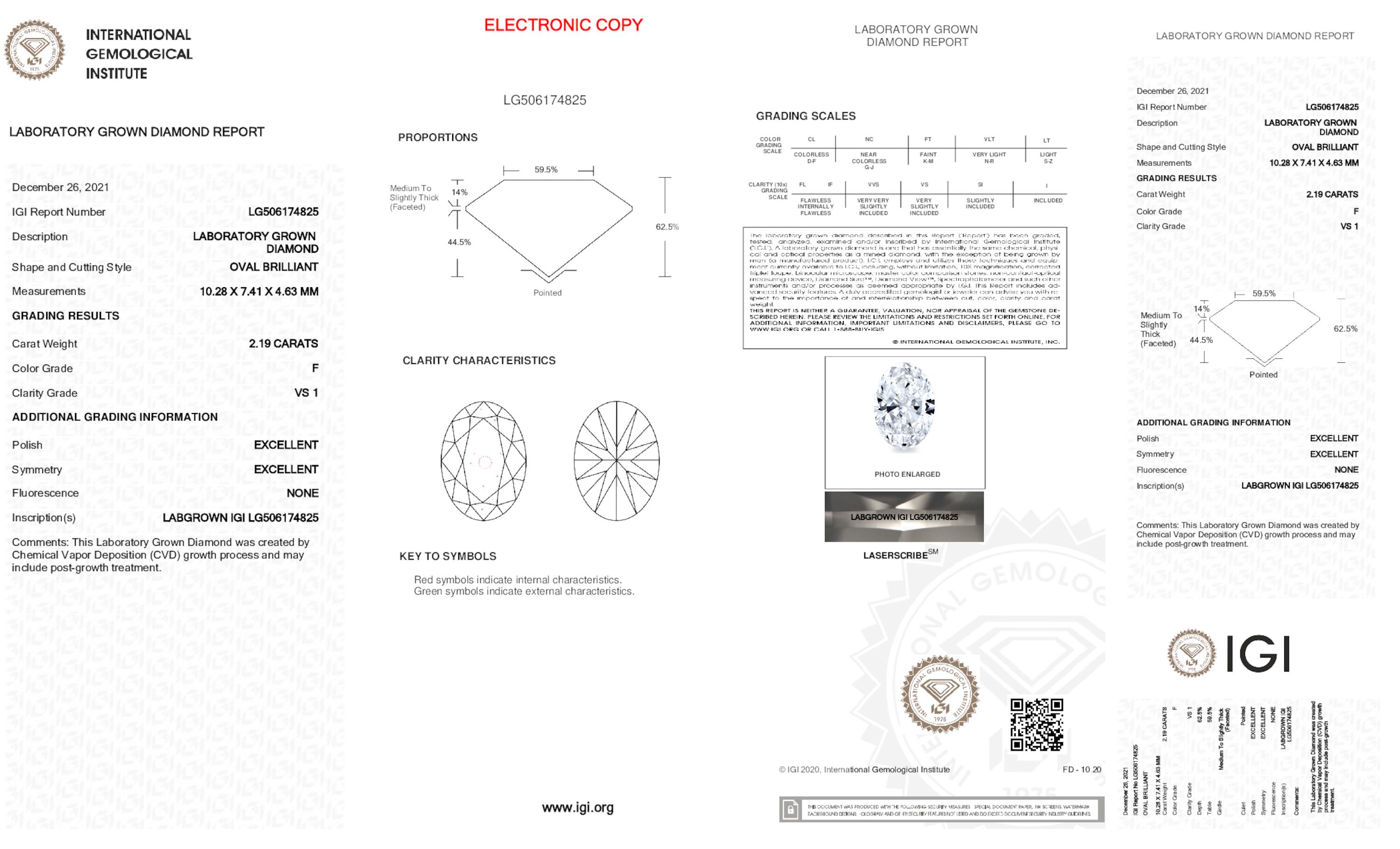 2.19 ct F VS1 Oval cut Diamond