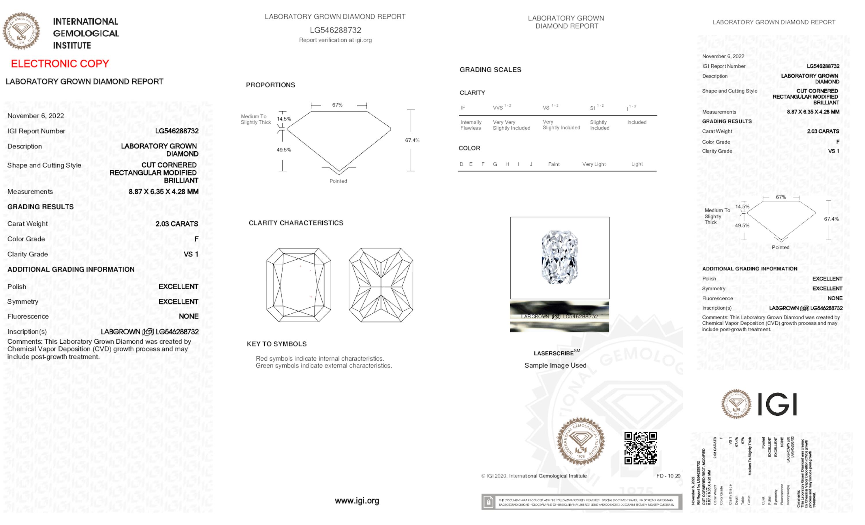 2.03 ct F VS1 Radiant cut Diamond