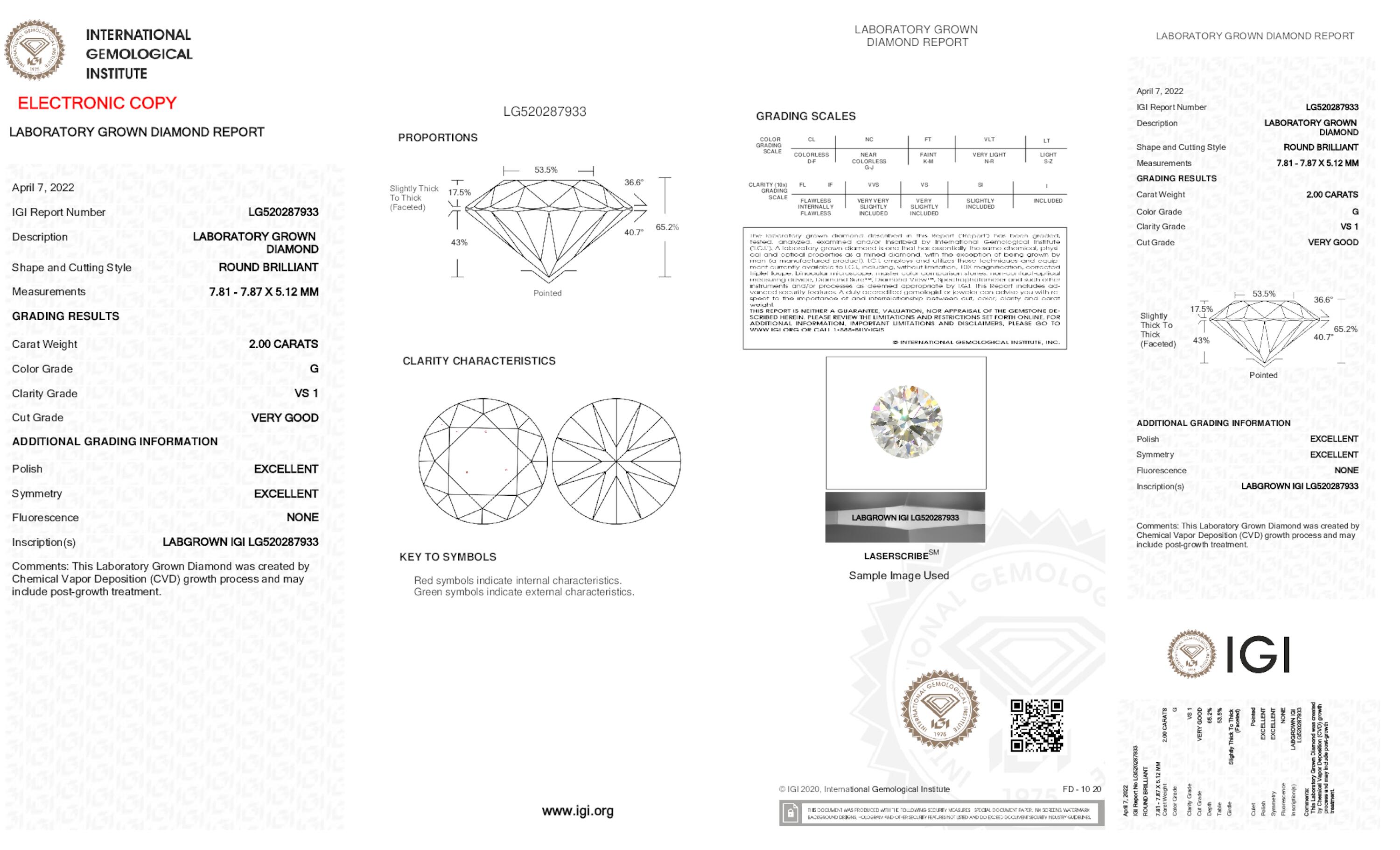 2 ct G VS1 Round cut Diamond