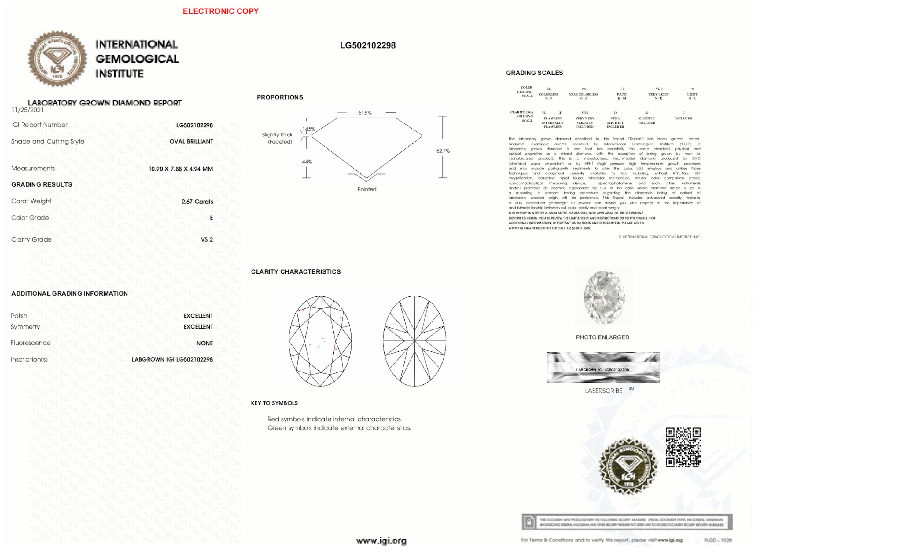 2.67 ct E VS2 Oval cut Diamond