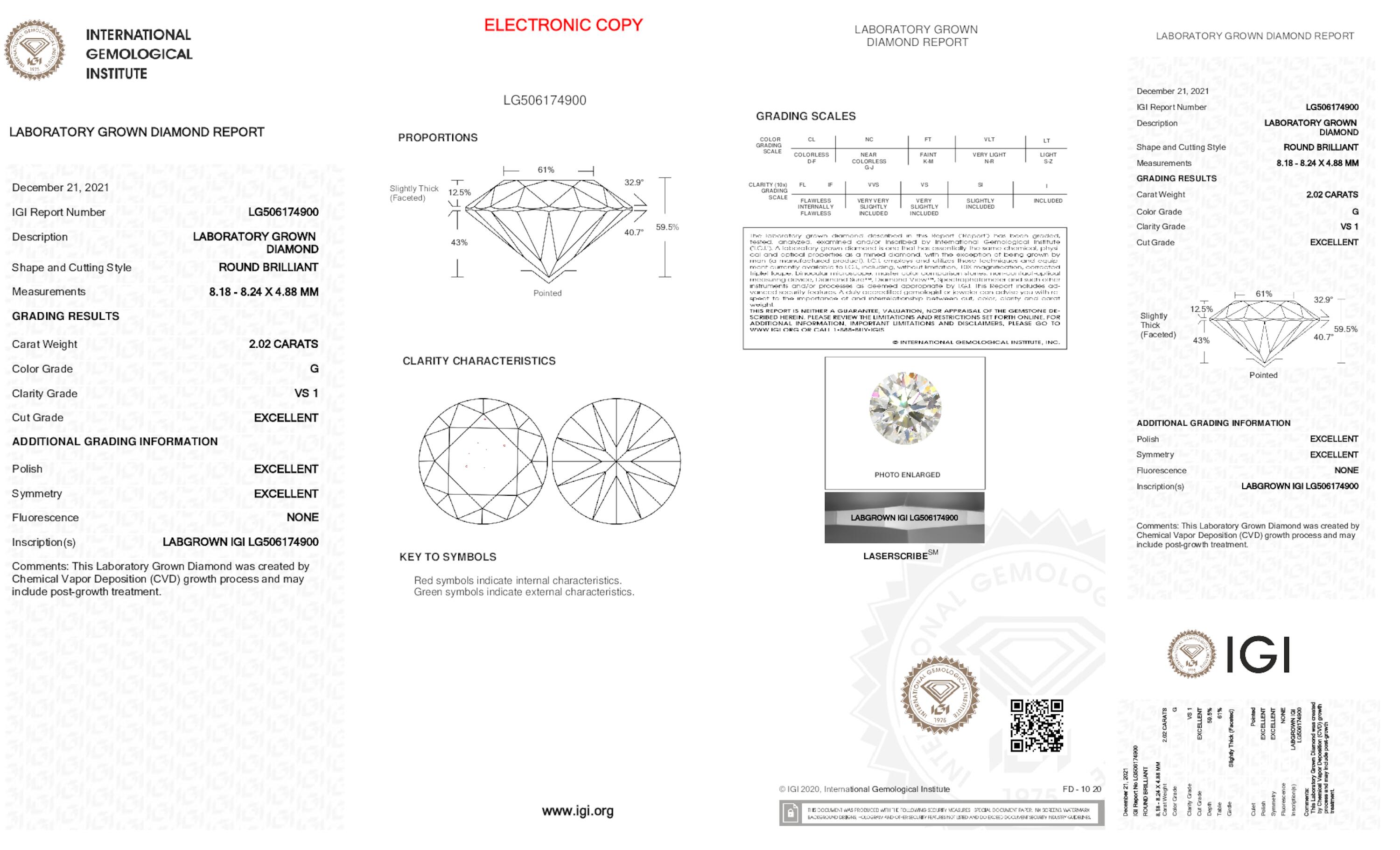 2.02 ct G VS1 Round cut Diamond