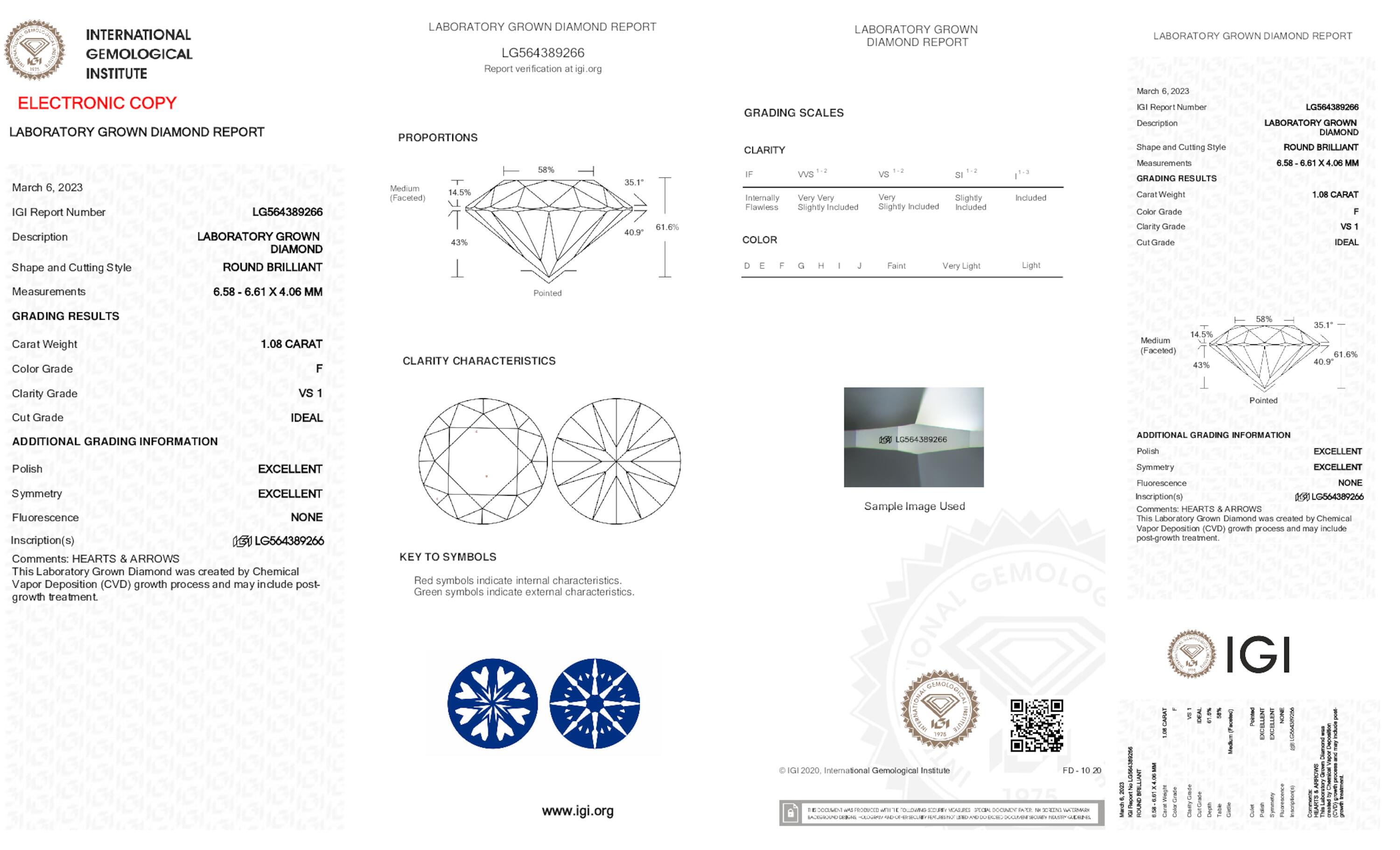 1.08 ct F VS1 Round cut Diamond