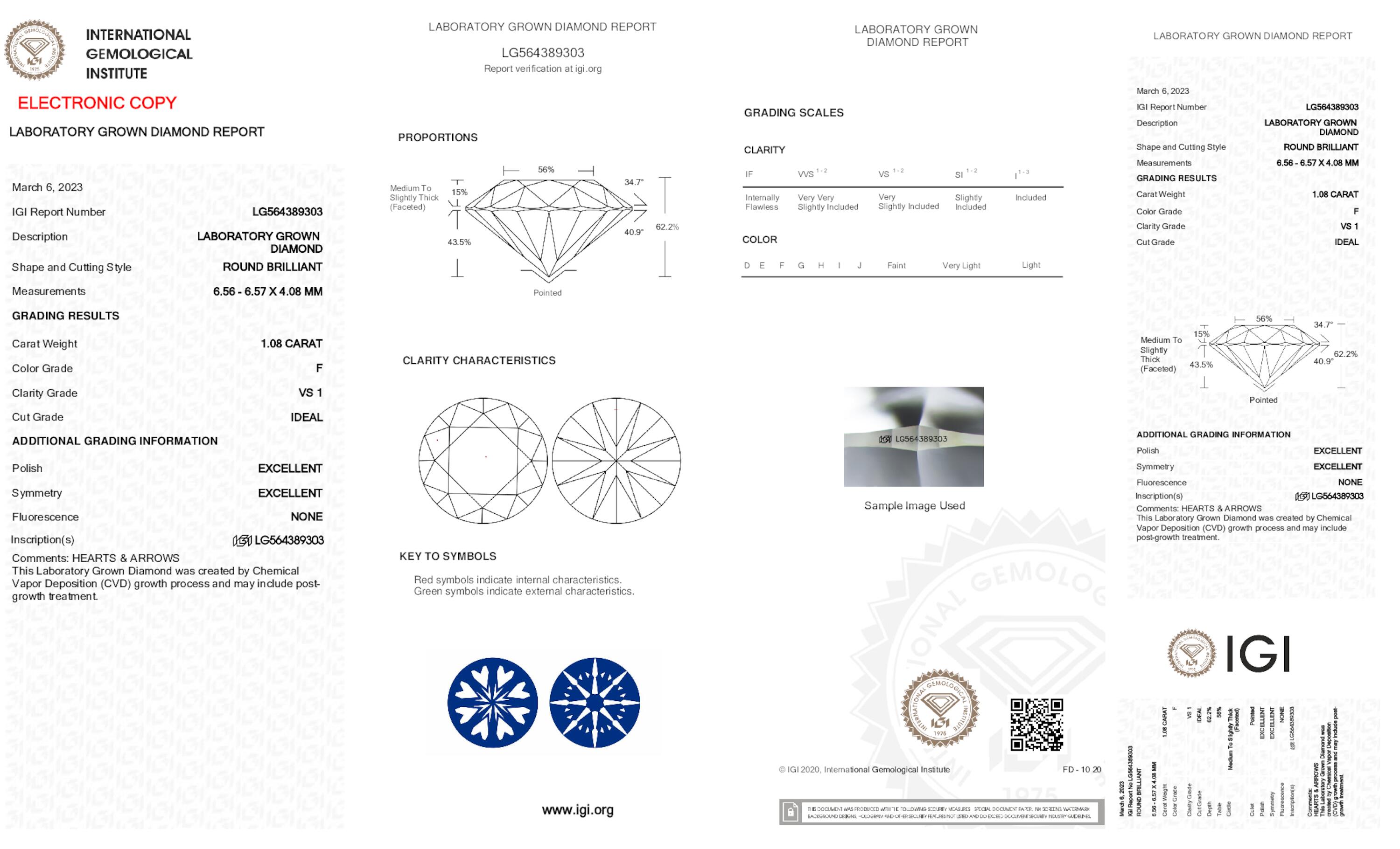 1.08 ct F VS1 Round cut Diamond