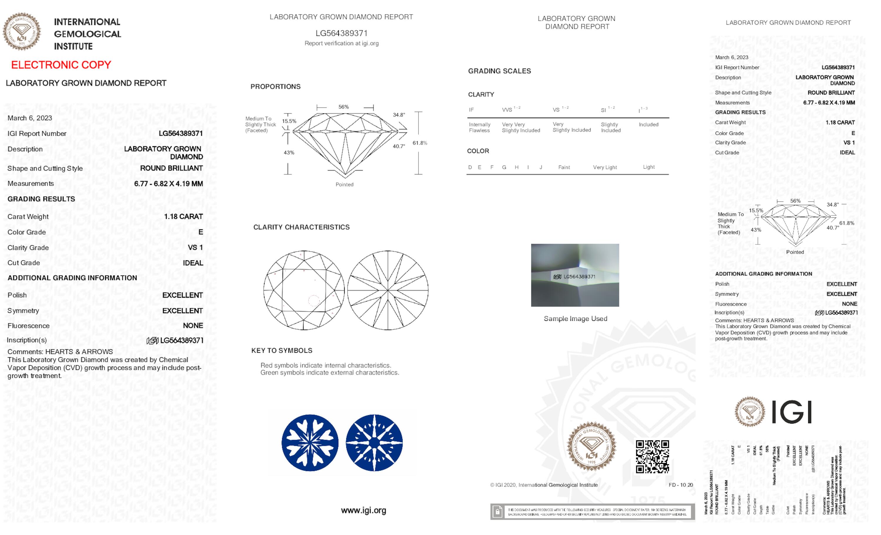 1.18 ct E VS1 Round cut Diamond